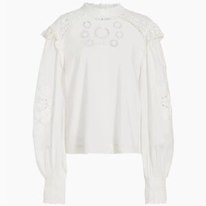 Farm Rio white lace top